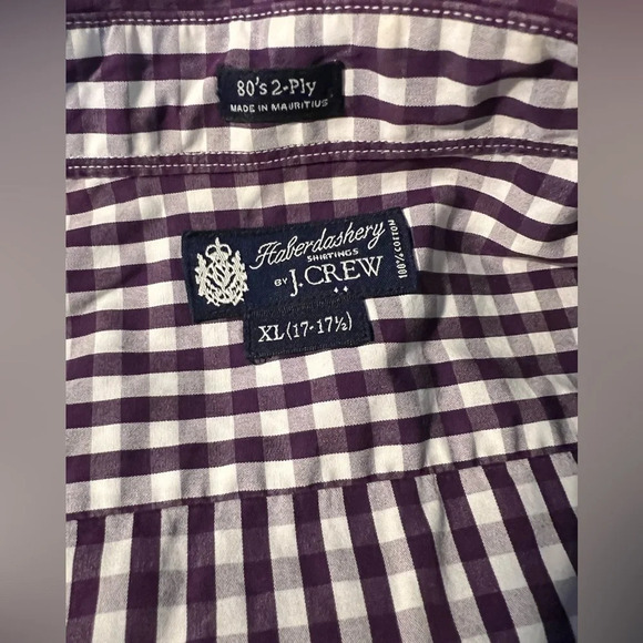 J.Crew XL, 80s 2-ply,Haberdashery gaberdine button front, long-sleeve shirt. - Picture 5 of 6